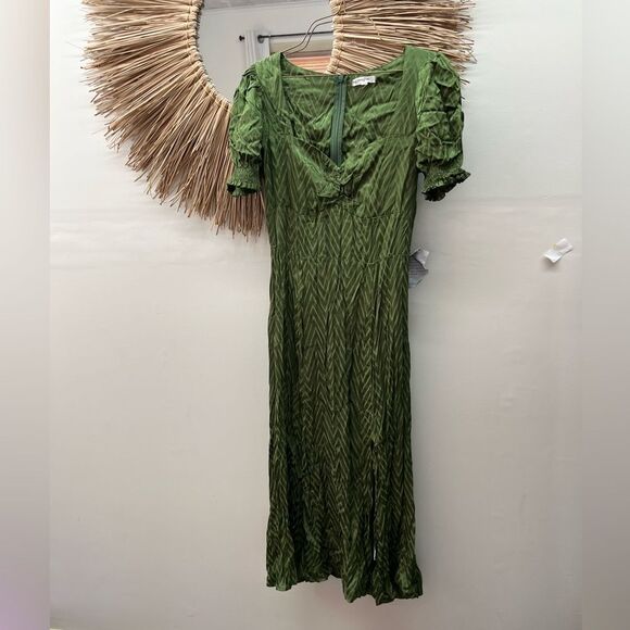 Nordstrom green sweetheart neckline midi dress - Picture 1 of 6